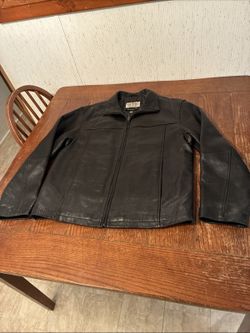 Boston Harbour New Zealand Lamb Leather Jacket Men's M Black Full Zip Lined