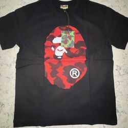 Red and black bape T medium