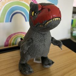 JURAISSIC WORLD 8 INCH T-REX  PLUSH - RED AND GRAY