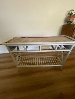Vintage Bamboo 2 Tier Table