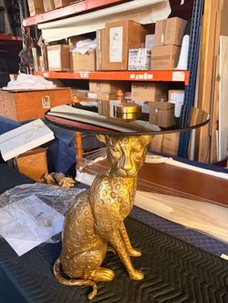 Brass Jaguar Side Table
