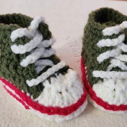 Green  and  White Converse BOOTIES 