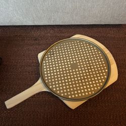 pizza serving board + metal tray, never used