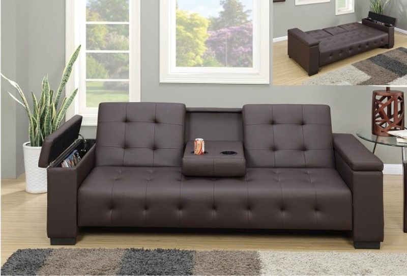 ADJUSTABLE SOFA BED ESPRESSO COLOR