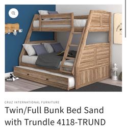 New Bunk Bed Twin Bed Over Full Bed With Trundle Bed 