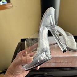 The Shoe Fairy Olympian Competition Clear Heels Size-6