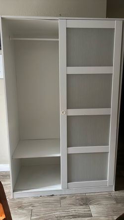 White Wardrobe Closet with Sliding Door