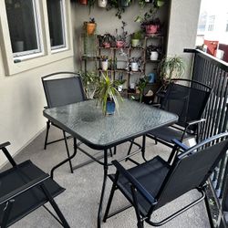 Patio Table With 4 Chairs Set