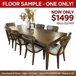 ROANH OWE 9-PIECE DINING SET - Table + 8 Chairs