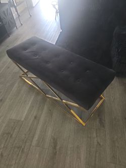 Black  Bench with Gold Metal Base