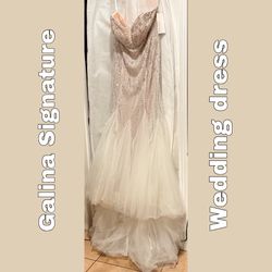 Galina Signature Tulle Beaded Mermaid Wedding Dress