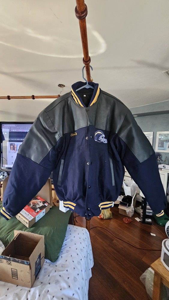 Charger Letterman Leather Jacket