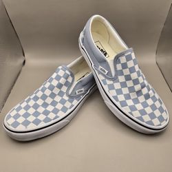 VANS Classic Slip On Checkerboard Baby Blue Women's 8.5 Men's 7