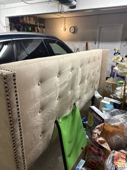 Tan Suede Headboard 79x55