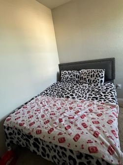 Queen Mattress & Upholstered Headboard Set – Good Condition