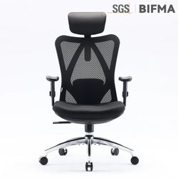 SIHOO M18 Mesh Ergonomic Office Chair with Adjustable Lumbar Support, High Back, Black