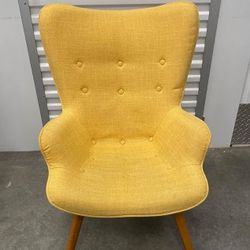 Yellow Fabric Contour Club Chair