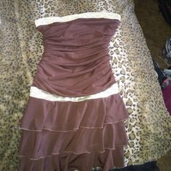 Brown Sleeveless Dress ( Size Medium )