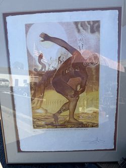 Salvador Dalí “Cosmic Athlete” Limited Edition Framed Print (30/100) – Surrealist Art