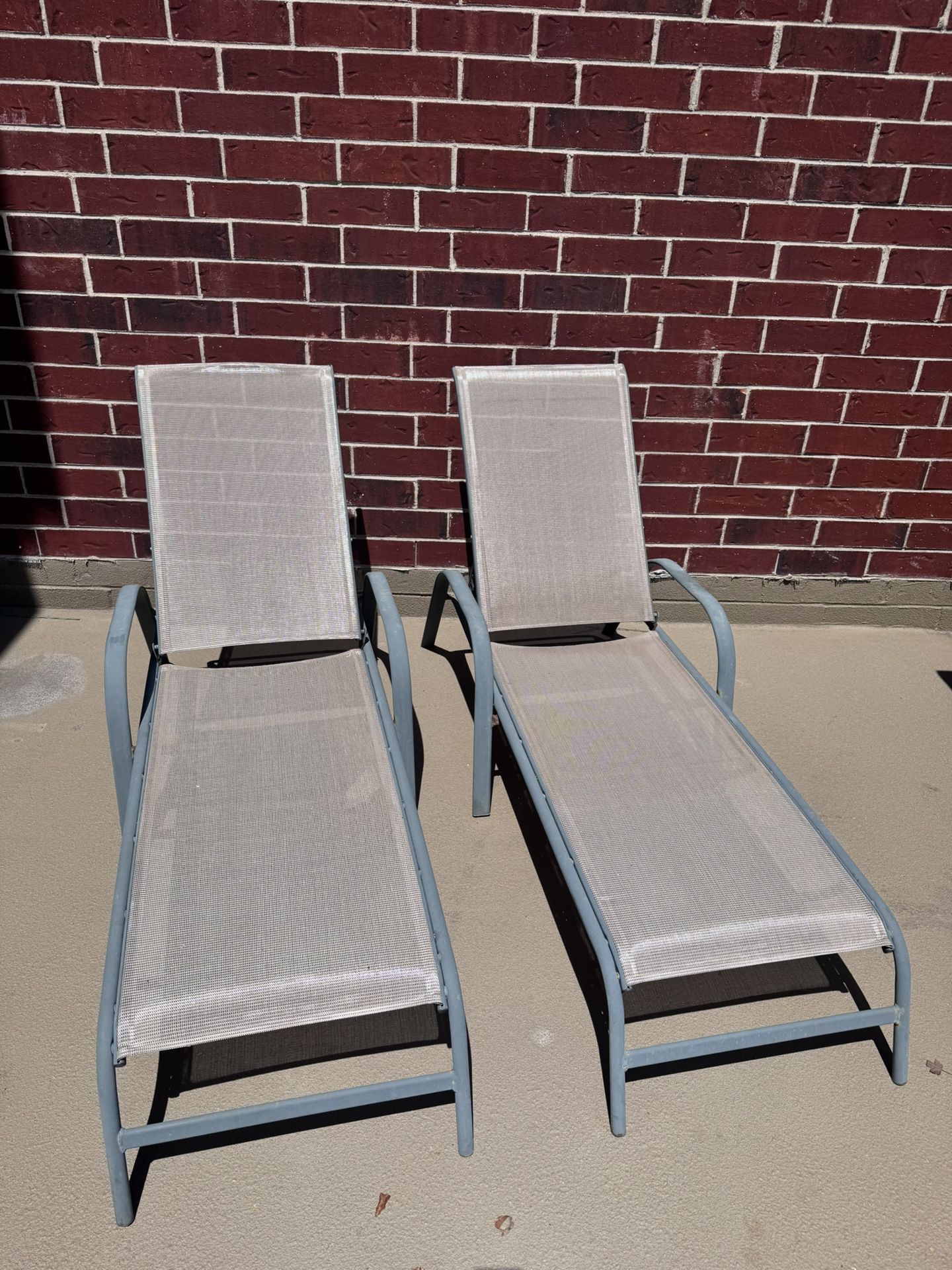 Pair of Adjustable Outdoor Chaise Lounge Chairs