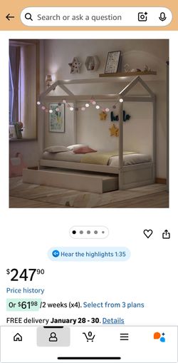 Kids Twin House Bed With Trundle