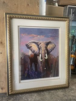 BLACK FRIDAY SPECIAL!!Art - Elephant Oil Paint Custom Framing