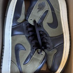 Jordan 1 Mid Olive Canvas