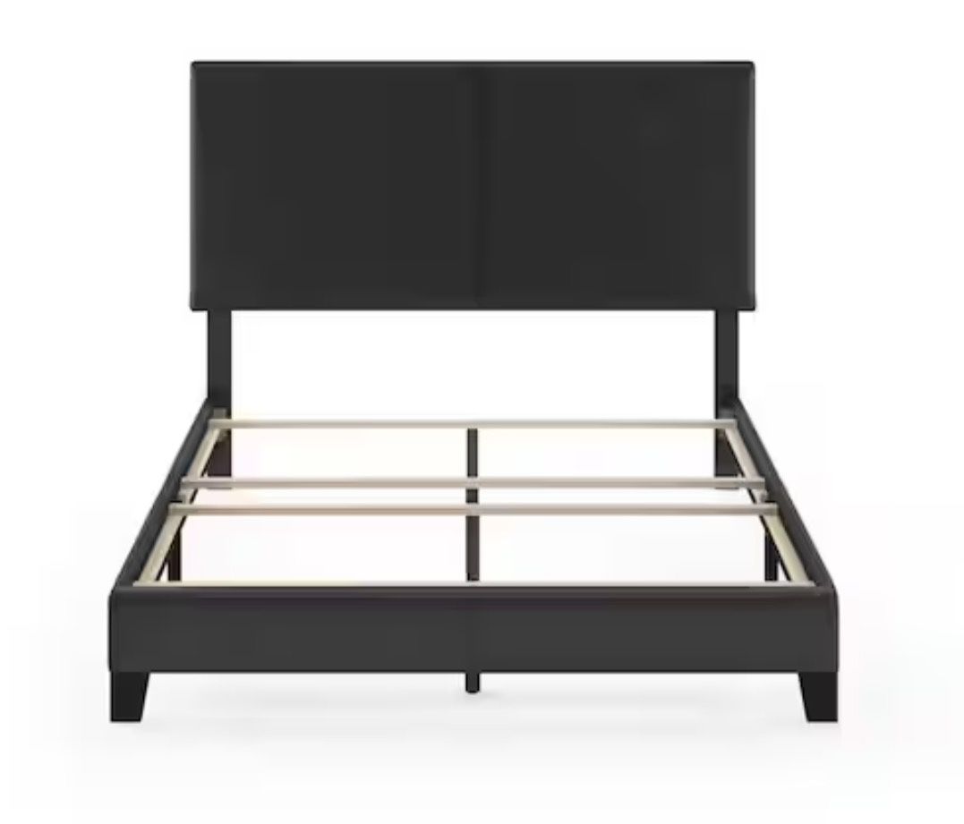 Upholstered Bed Frame Full Size Black