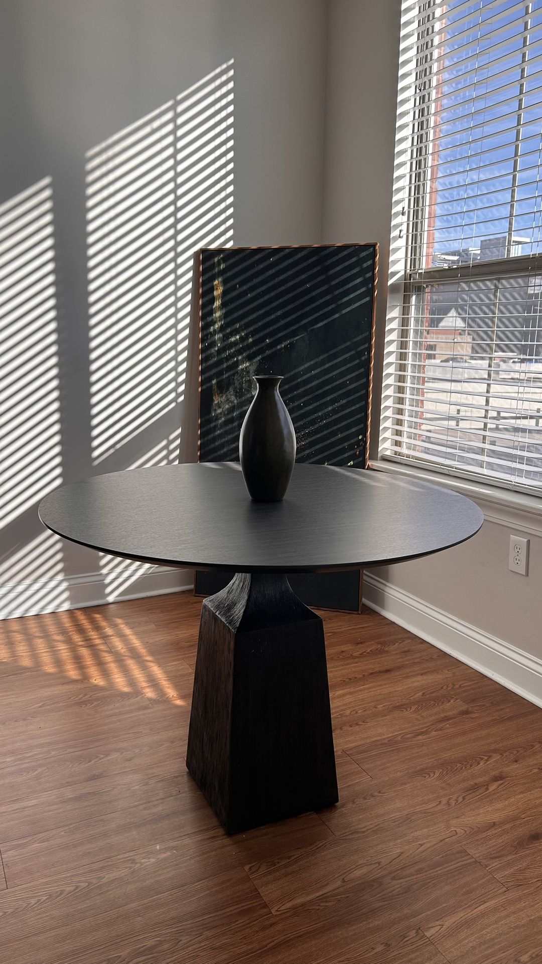 Solid Wood Grey Dining Table 