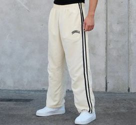 YoungLA Men's Sweatpants - Cream/White -XS– Cream and Black Youngla Track pants
