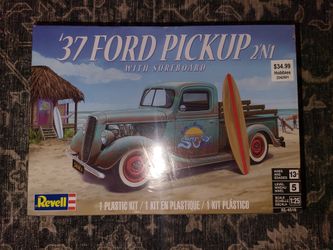 37 ford pickup 2n1 with surf board unbuilt model kit