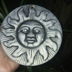 Silver Sun Ceramic Wall Art