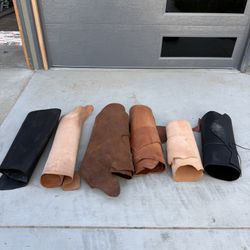 High-Quality Leather Hides – 6 Pieces (Various Colors & Sizes)