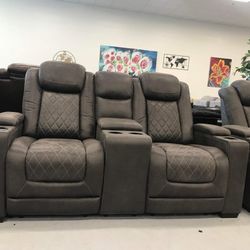 Grey 2 Piece Power Reclining Sofa and loveseat 🛍️ Showroom 