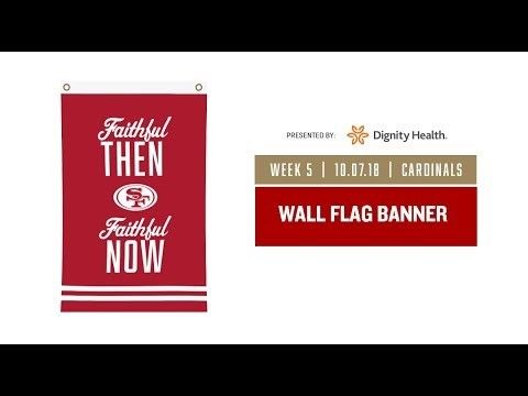 49ERS Faithful Then Faithful Now WALL FLAG BANNER