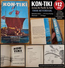 Vintage 1973 Kon-Tiki by Thor Heyerdahl – Illustrated – First Printing