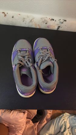Purple and gray Nikes