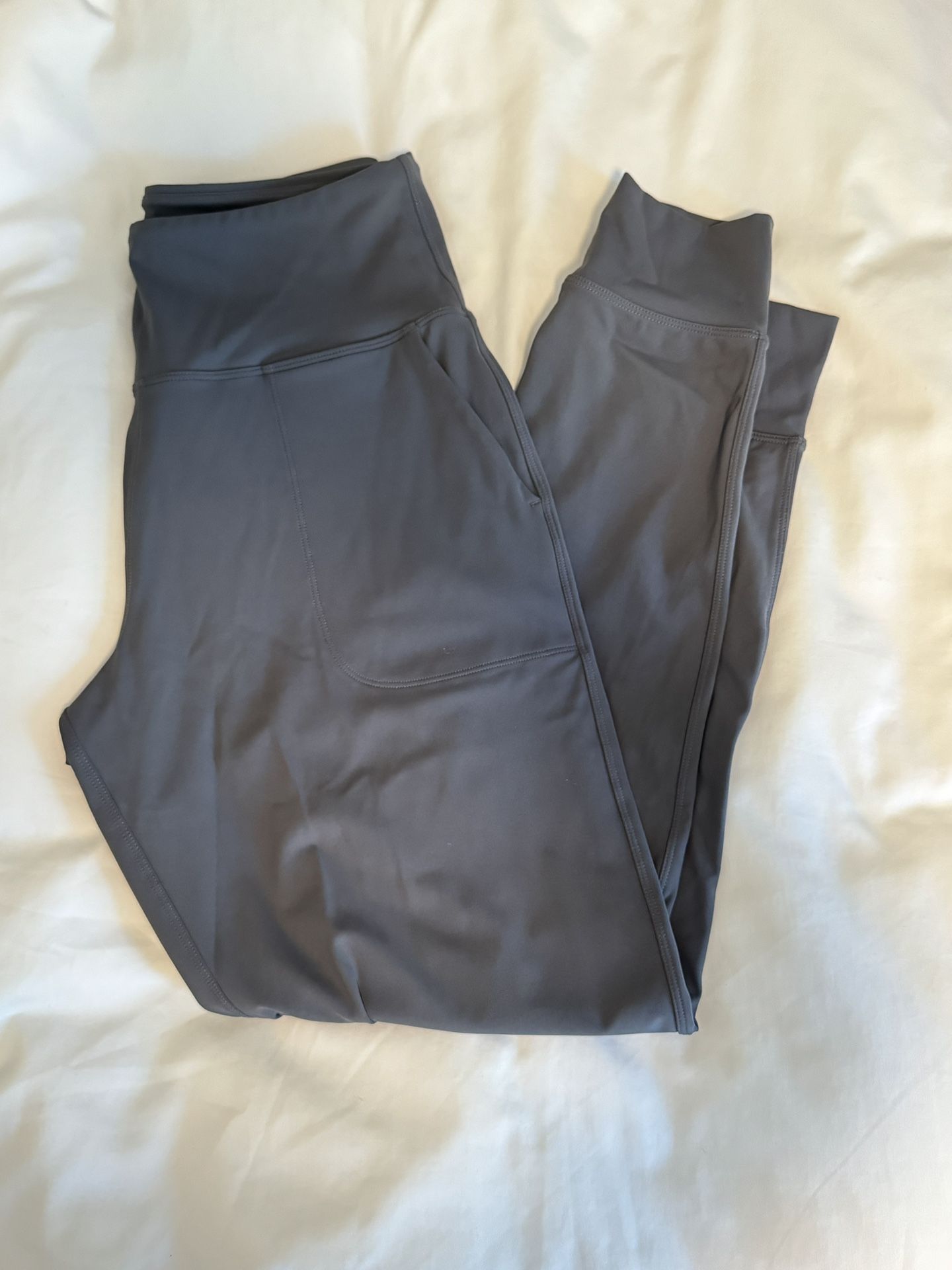 The Gym People Womens Elastic Waist Pull On Gray Athletic Legging Joggers - Small