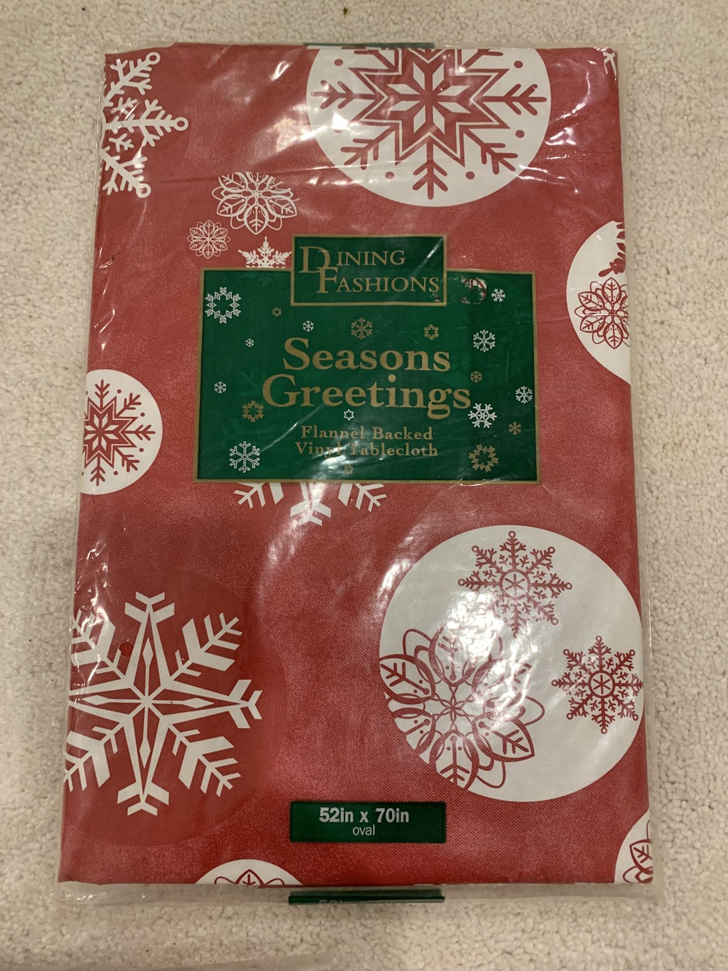 NEW Snow Flake Vinyl Tablecloth