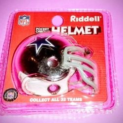 Dallas Cowboys Riddell Mini Helmet Chrome NFL Collectible Sealed in Original Packaging