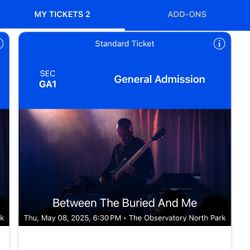 Between the Buried and Me & Protest the Hero Tickets