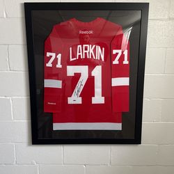 Dylan Larkin Signed Framed Jersey