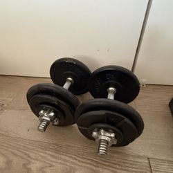 Two - 35 lb Adjustable Weights 