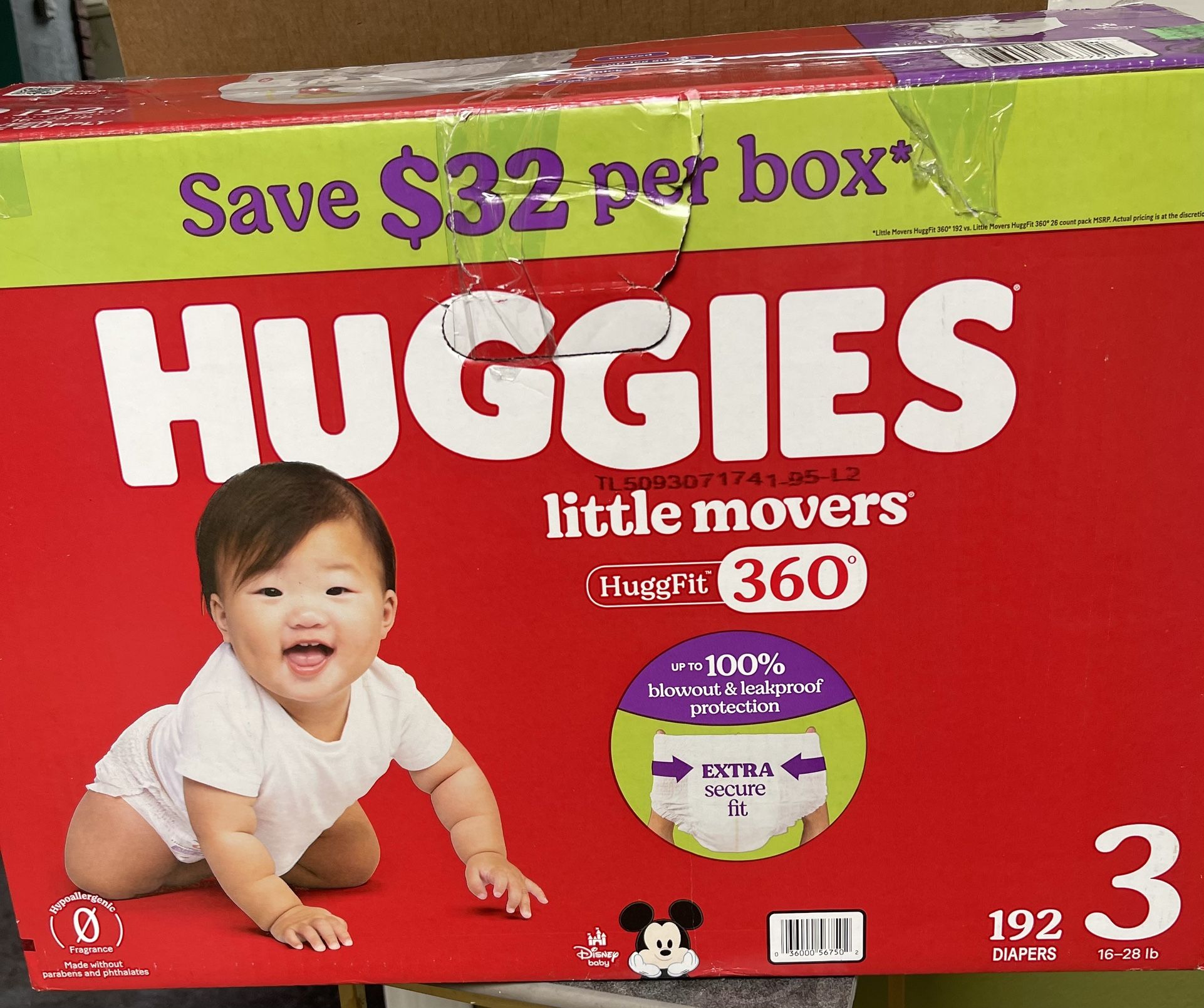 Huggies Little Movers diapers.  #3  $35  (192. Diapers 
