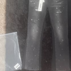 Purple jeans flare paint splatter