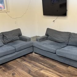 Two Gray Couches