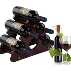 Wine Rack, 6 Wine Bottles Holder, Wine Countertop Rack