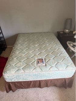 Full size bed, box springs and frame