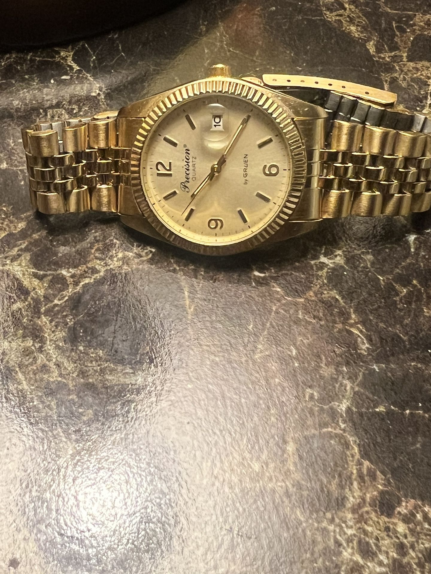 Precision Gruen Stainless Steel Quartz Watch