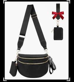 Bum Bag Crossbody Bags for Women Fashion Waist Packs Large Fanny Packs Belt Bag Purse Handbags Wallets Purses Trendy Shoulder Bag (Black-new, One Size